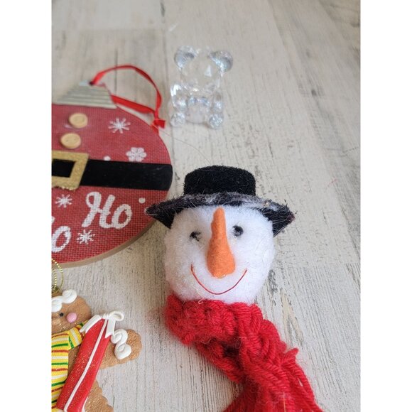 Variety snowman teddy bear gingerbread Santa ornament Xmas set - Picture 4 of 9